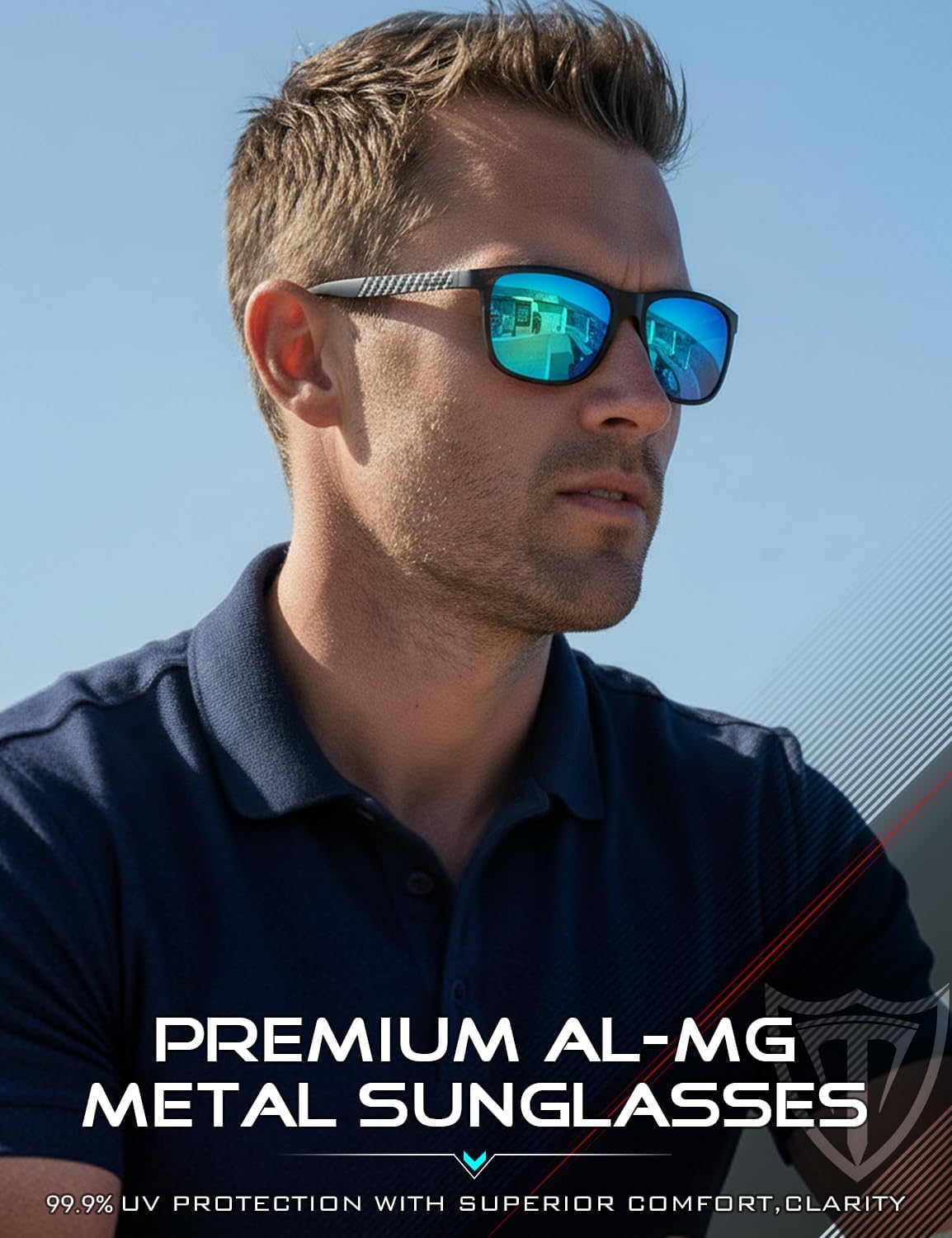 Thumbnail 1 de ATTCL Polarised Sunglasses for Men with UV400 Protection and HD TAC Lenses (Square Driving Shades)