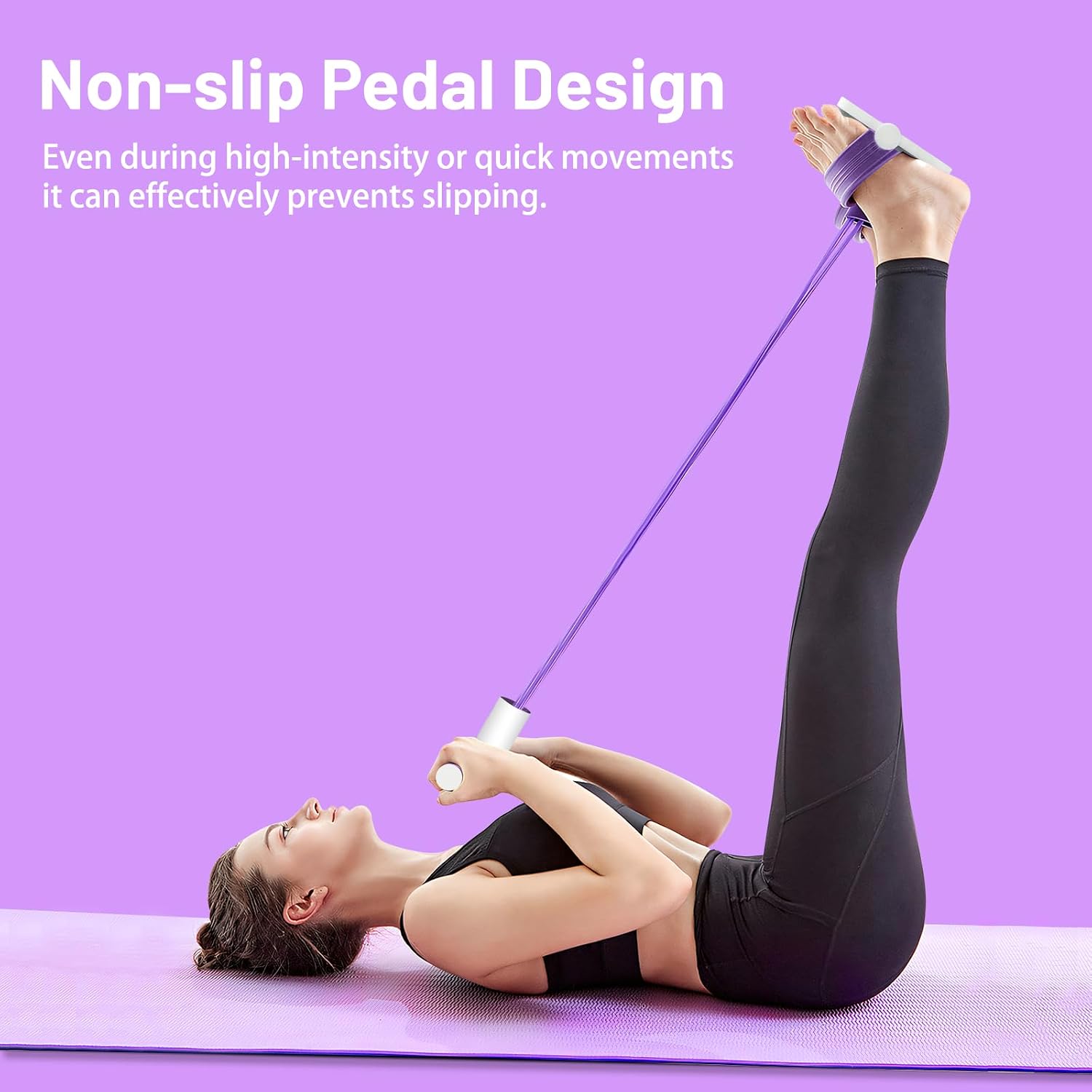 Detalle de EliphonTowne Multifunctional Pedal Puller with Resistance Rope – gym & Pilates resistance bands with 6 ankle tubes
