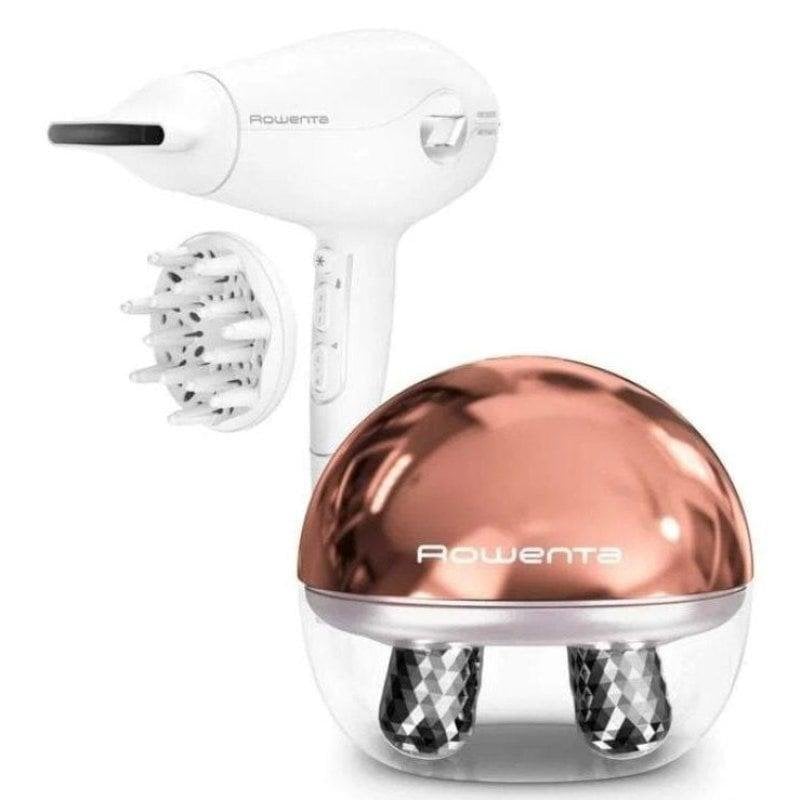 Detalle de Rowenta CV6602ES Pack: secador iónico CV6130FO 2400W + masajeador facial LV6020F0