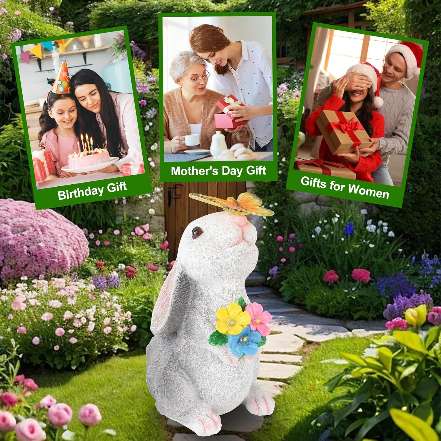 Thumbnail 6 de Solar rabbit garden statue, resin
