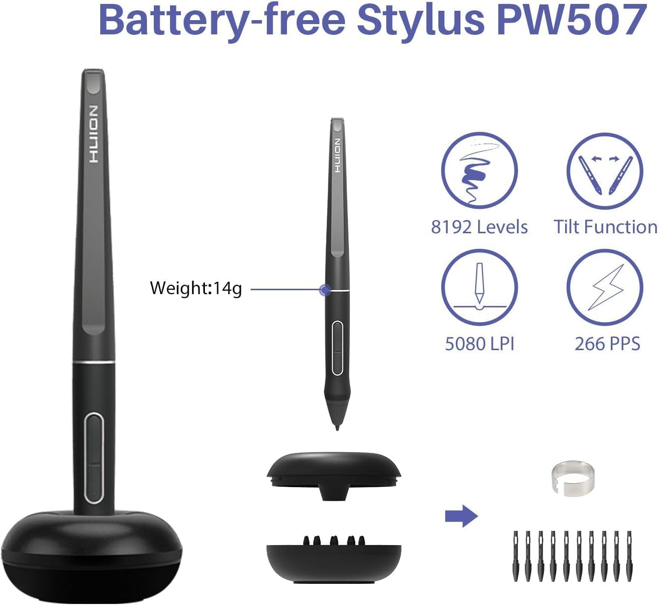Detalle de HUION KAMVAS Pro 16 15.6-inch drawing tablet with screen (pen display) and battery-free stylus