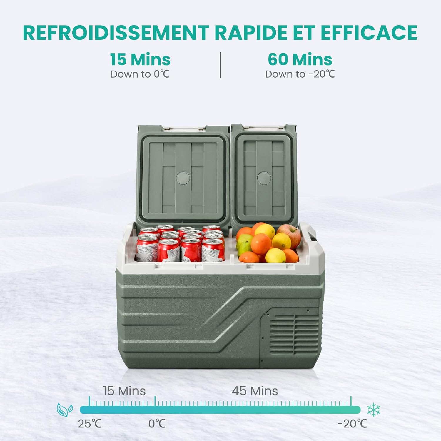Thumbnail 3 de Alpicool 23L Kompressor-Kühlbox Dual Zone (Dual Zone, -20 bis 20 °C) für Auto, Camping & Reisemobil