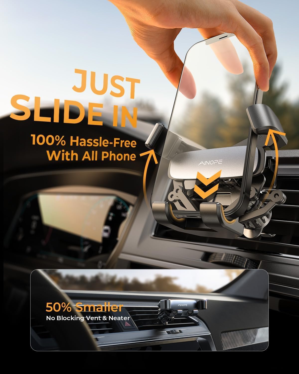 Thumbnail 1 de AINOPE 2025 Gravity Car Phone Holder 4–7"