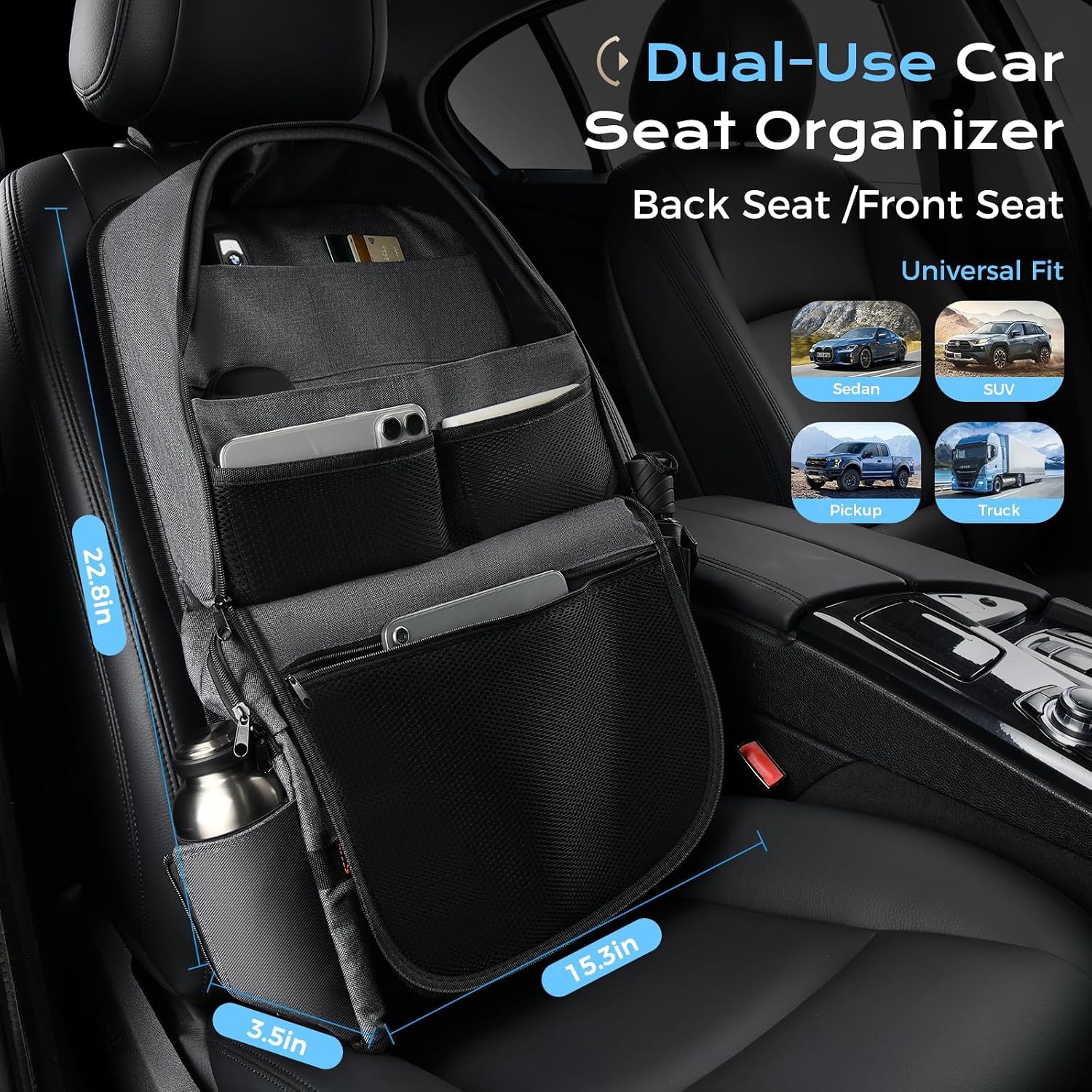 Detalle de Coverado Car Seat Organizer in PU