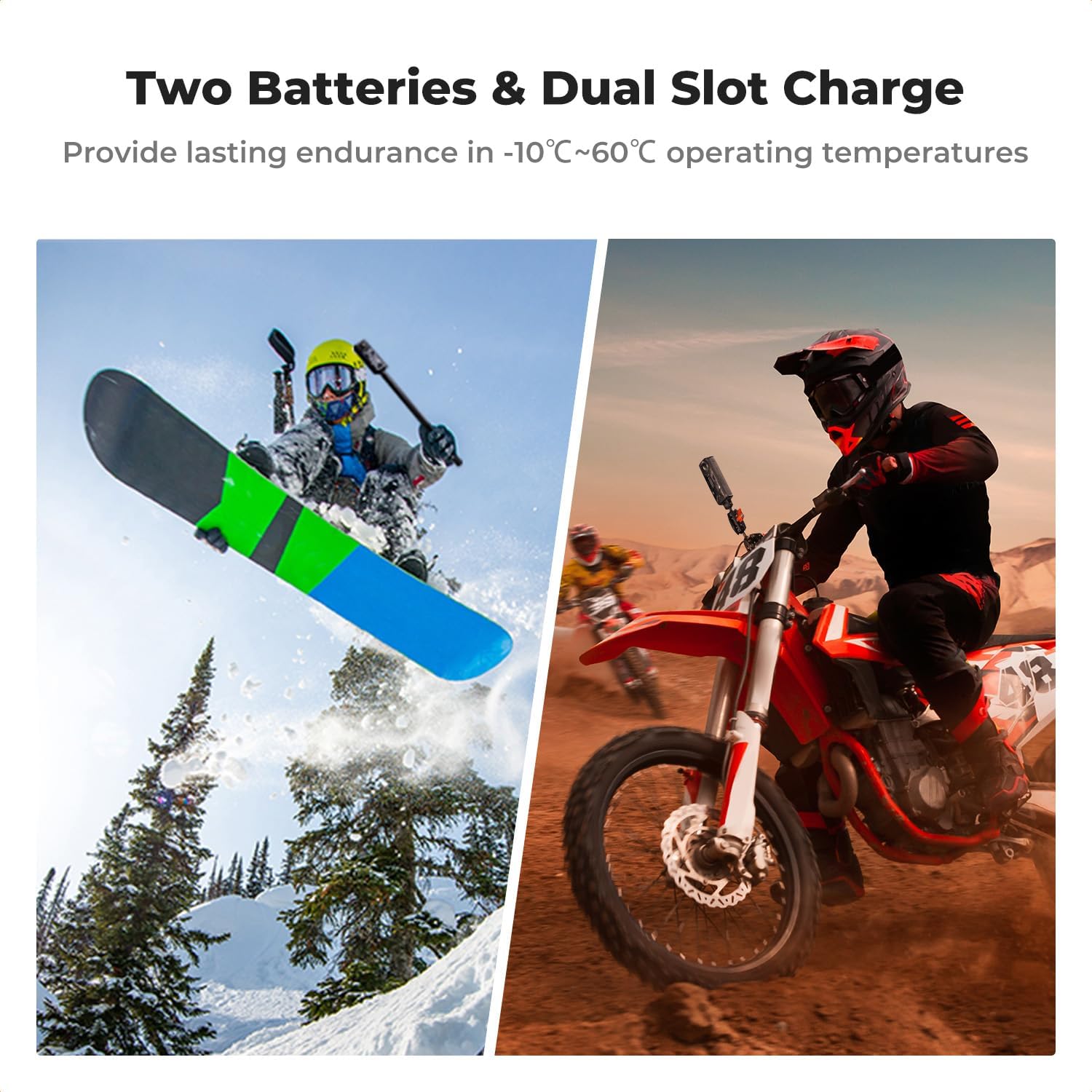 Thumbnail 3 de K&F CONCEPT Battery and Charger Set for 360 X4 (2 Pack, 2350mAh) with Dual Slot LED Charger
