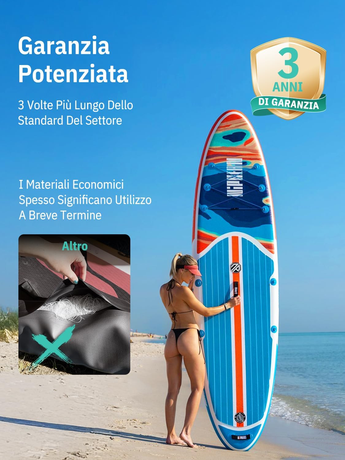 Thumbnail 3 de Niphean SUP Gonfiabile Adulti con Tutti gli Accessori – 320 cm, Capacità 200 kg e Sedile incluso