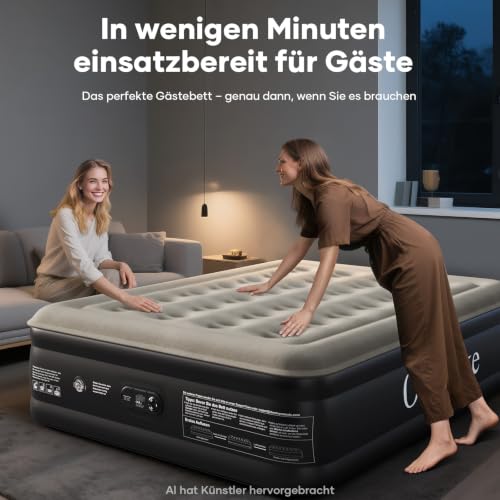 Detalle de OlarHike Luftmatratze selbstaufblasend 140x200x50 cm – Gästebett mit integrierter Pumpe