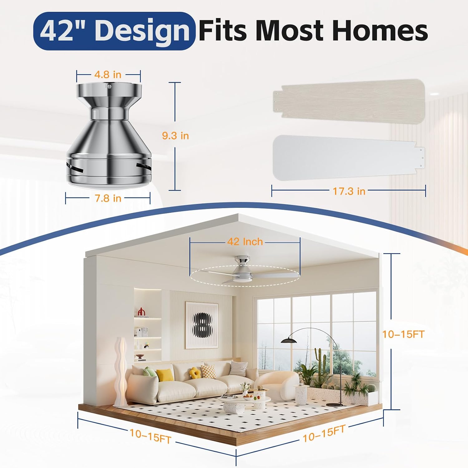 Thumbnail 5 de 42-Inch Ceiling Fan with Light