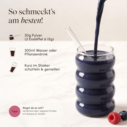 Detalle 2 de VETAIN Veganes Proteinpulver Beere – 20 g Eiweiß, 100% Bio & fermentiert