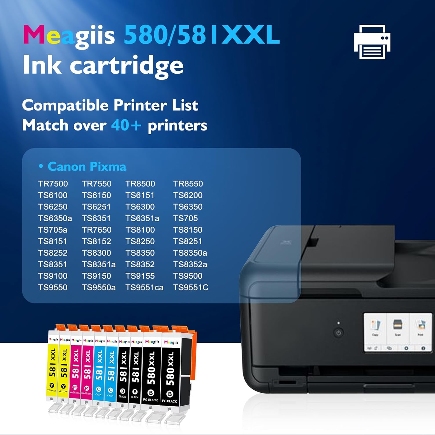 Thumbnail 1 de Meagiis 580/581XXL Ink Cartridges (10-Pack) for Canon Pixma TS Series and More