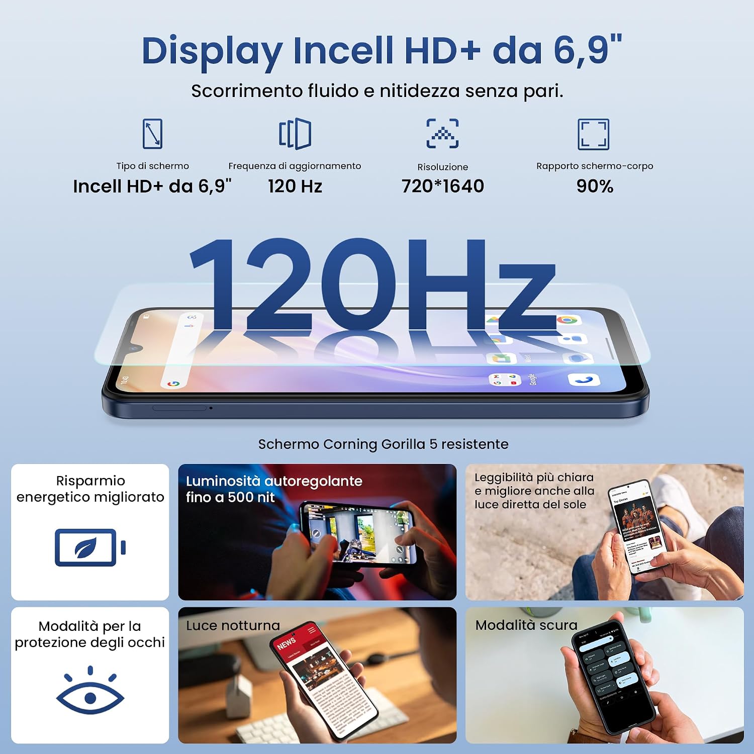 Detalle de LAGENIO A12 Pro: Android 15, schermo 6.9