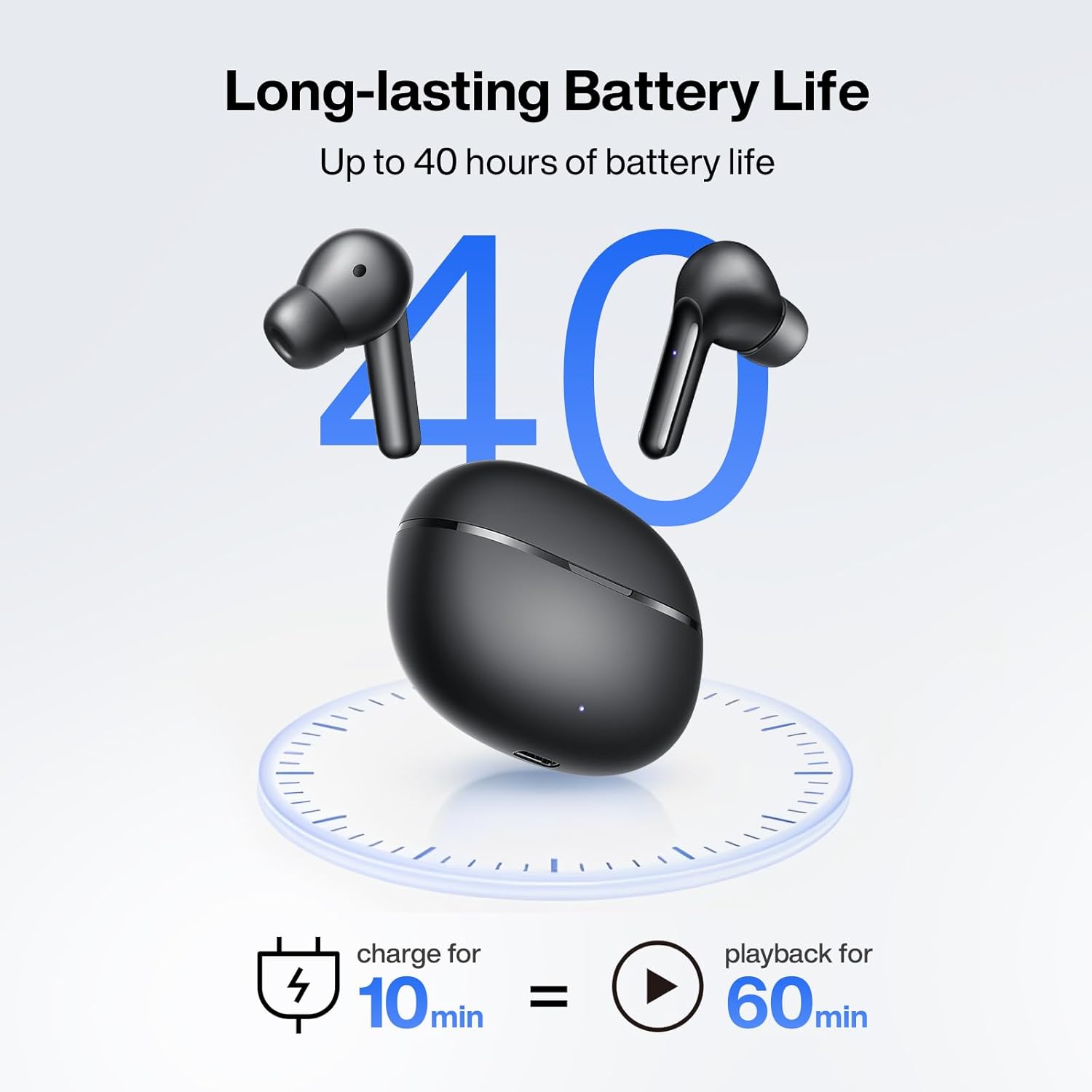 Thumbnail 6 de AIR7 Wireless Earbuds (Bluetooth 5.3) with 4 ENC Noise Cancelling Mics, HiFi Bass & 45H Playtime, USB‑C