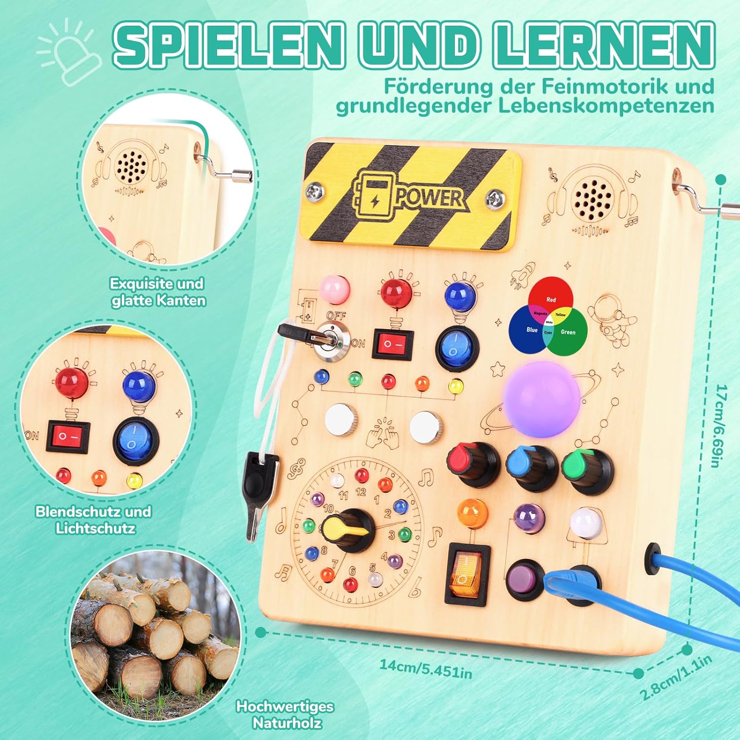 Detalle 2 de Konijiwa Montessori Busy Board Lernspielzeug