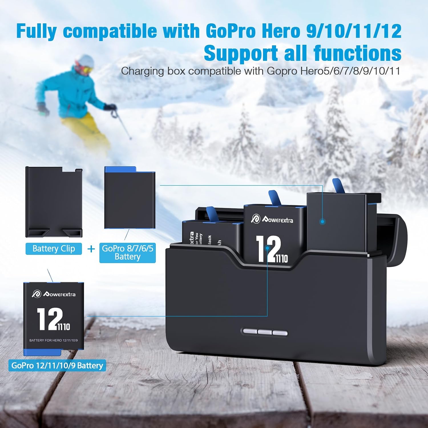 Thumbnail 4 de Powerextra GoPro Hero batteries 2250mAh pack