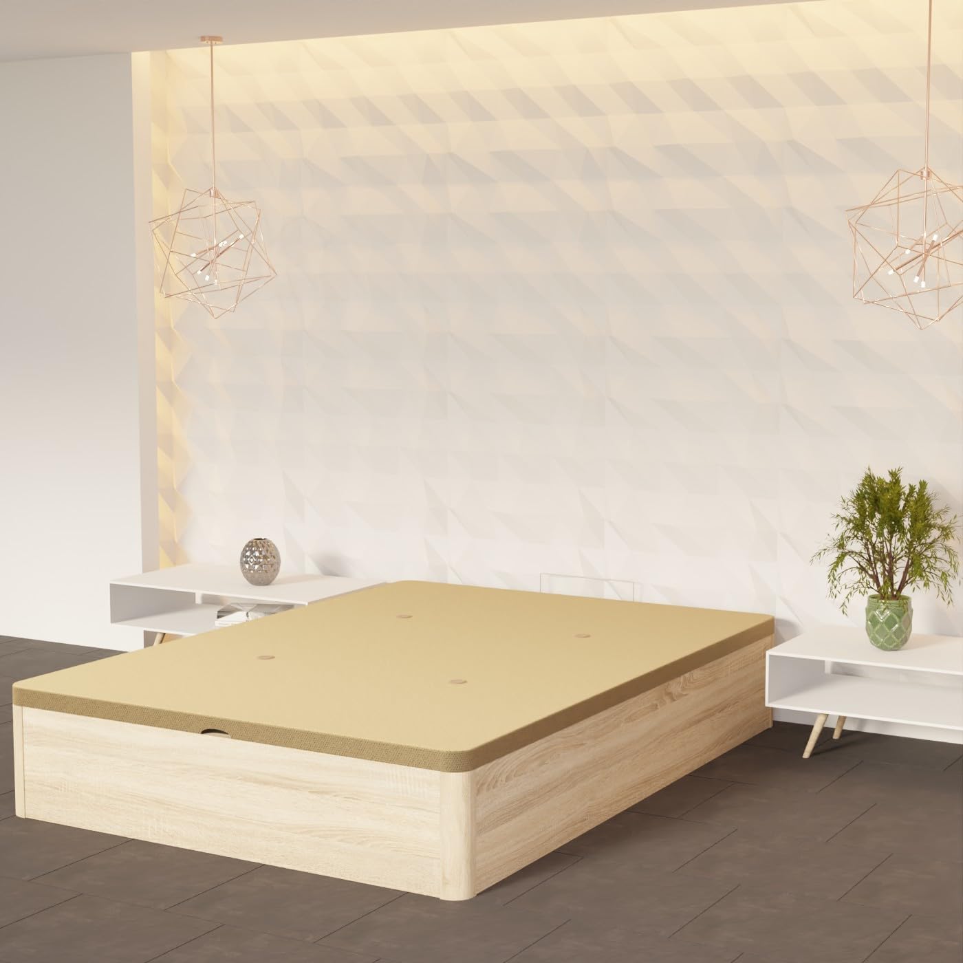 Detalle 2 de mattfy Cambria Canapé Abatible de Madera 🛏️ 135x190