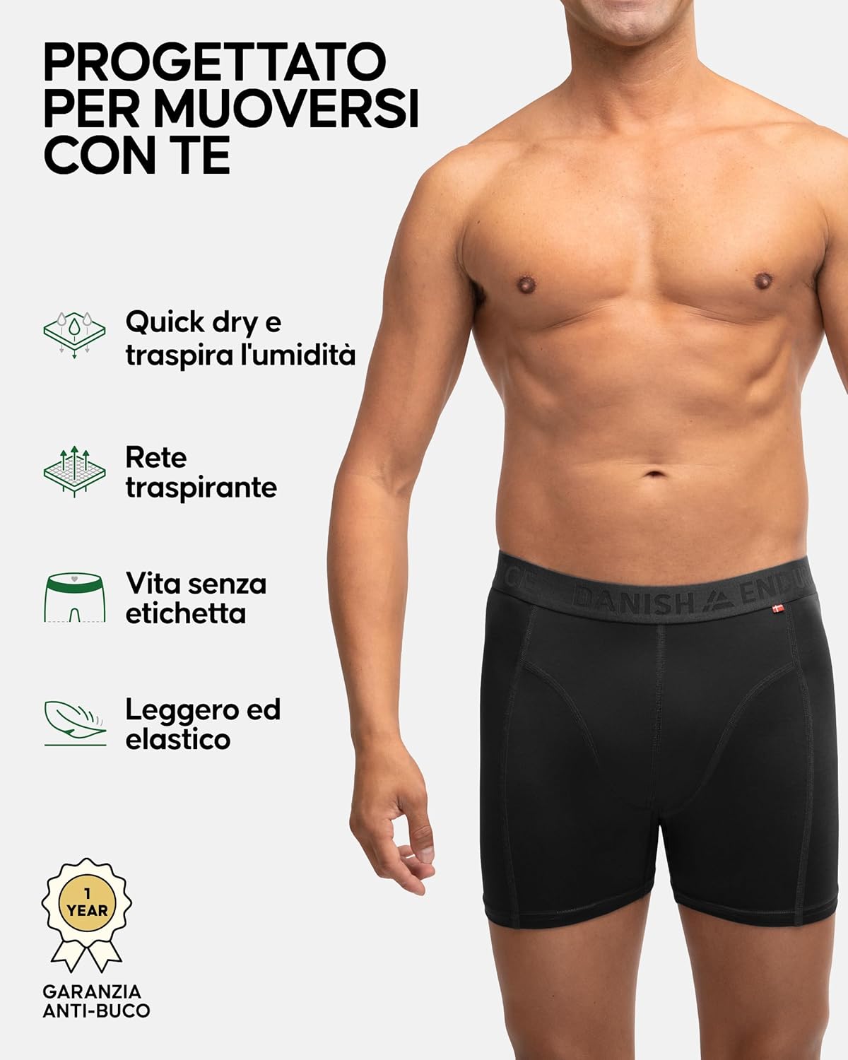 Thumbnail 1 de DANISH ENDURANCE Boxer sportivi uomo 6 paia