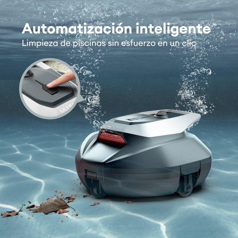 Detalle 2 de Ultenic Pooleco 10: robot limpiafondos inalámbrico para piscinas de hasta 80 m²