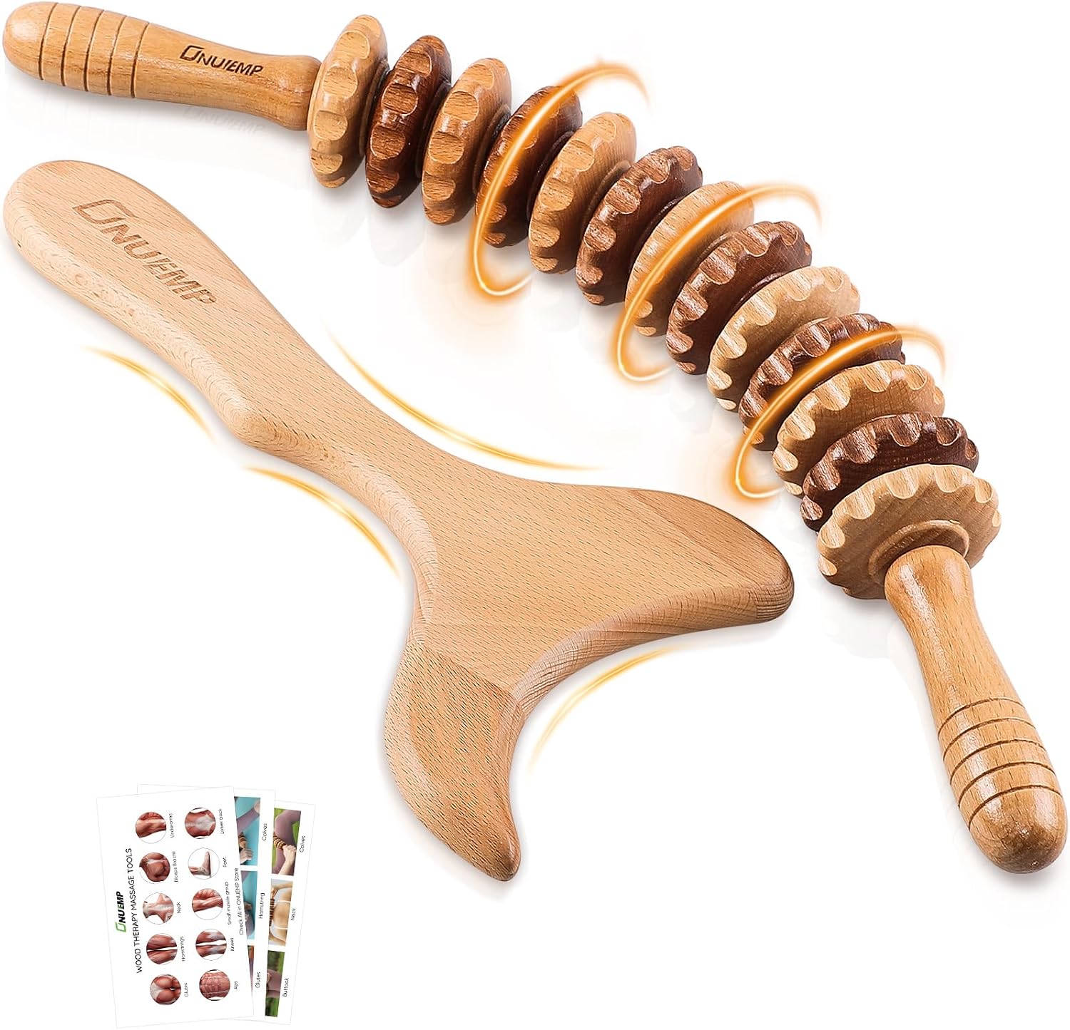 Detalle de 2-in-1 Holz Therapie Massage Tools Set 43 cm