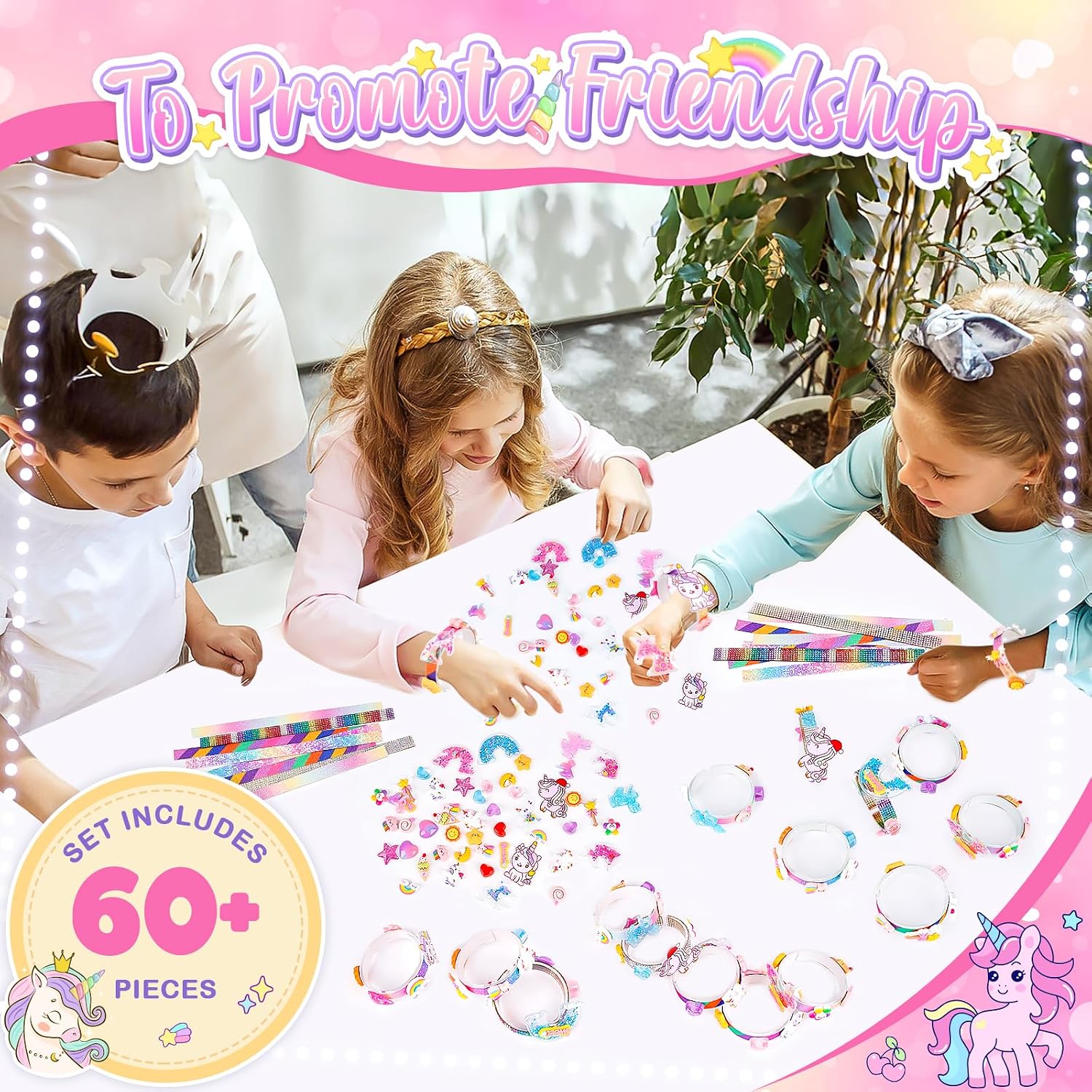 Detalle 2 de Bracelet Making Kit for Girls (Unicorn Friendship Bracelet Set) – Creative DIY Craft Kit Ages 5–12