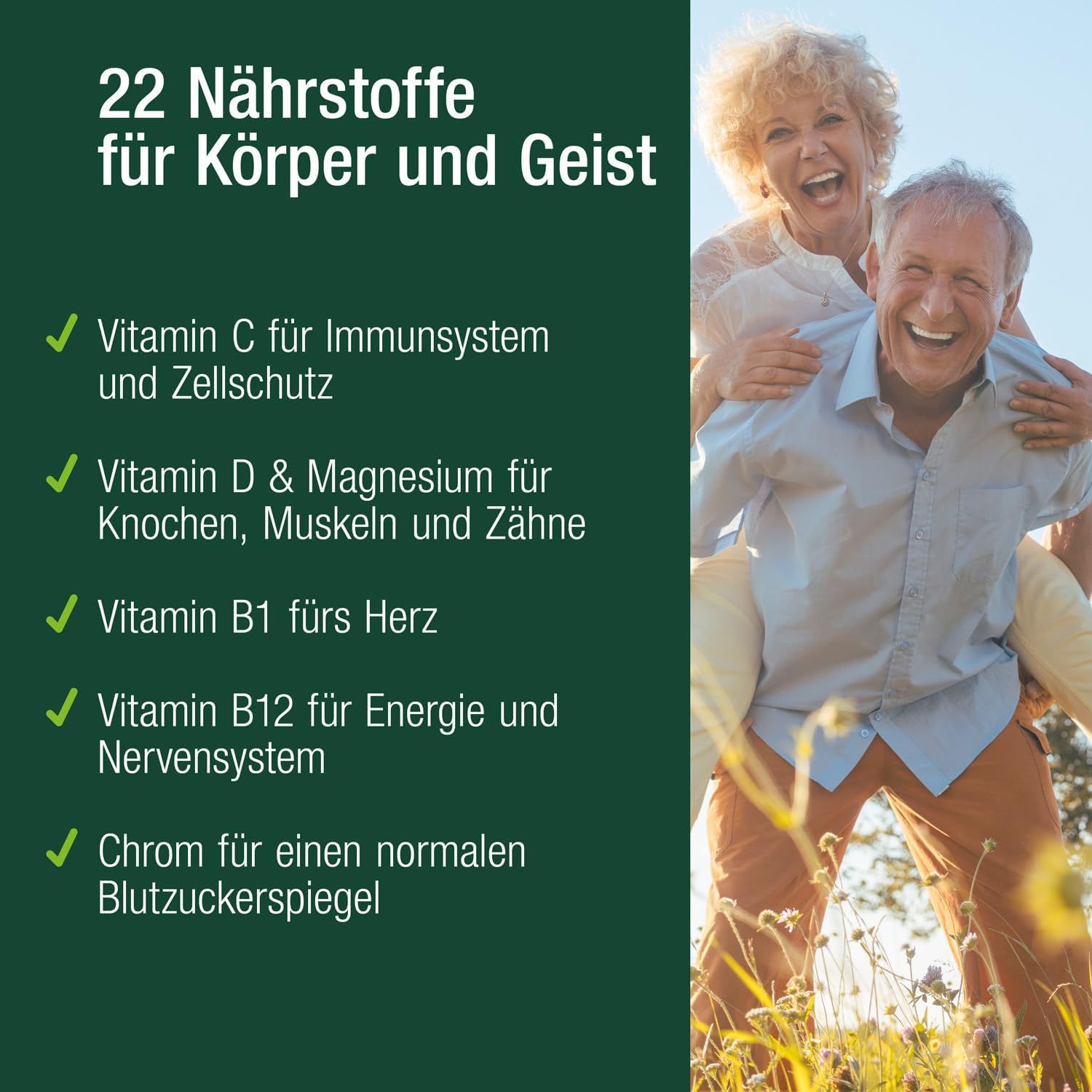 Thumbnail 3 de Vitactiv MULTI 50 plus – Multivitamin-Komplex für Menschen ab 50 mit B-, C-, D-, E-, K-Vitaminen, Magnesium, Calcium & Zink (60 Kapseln)