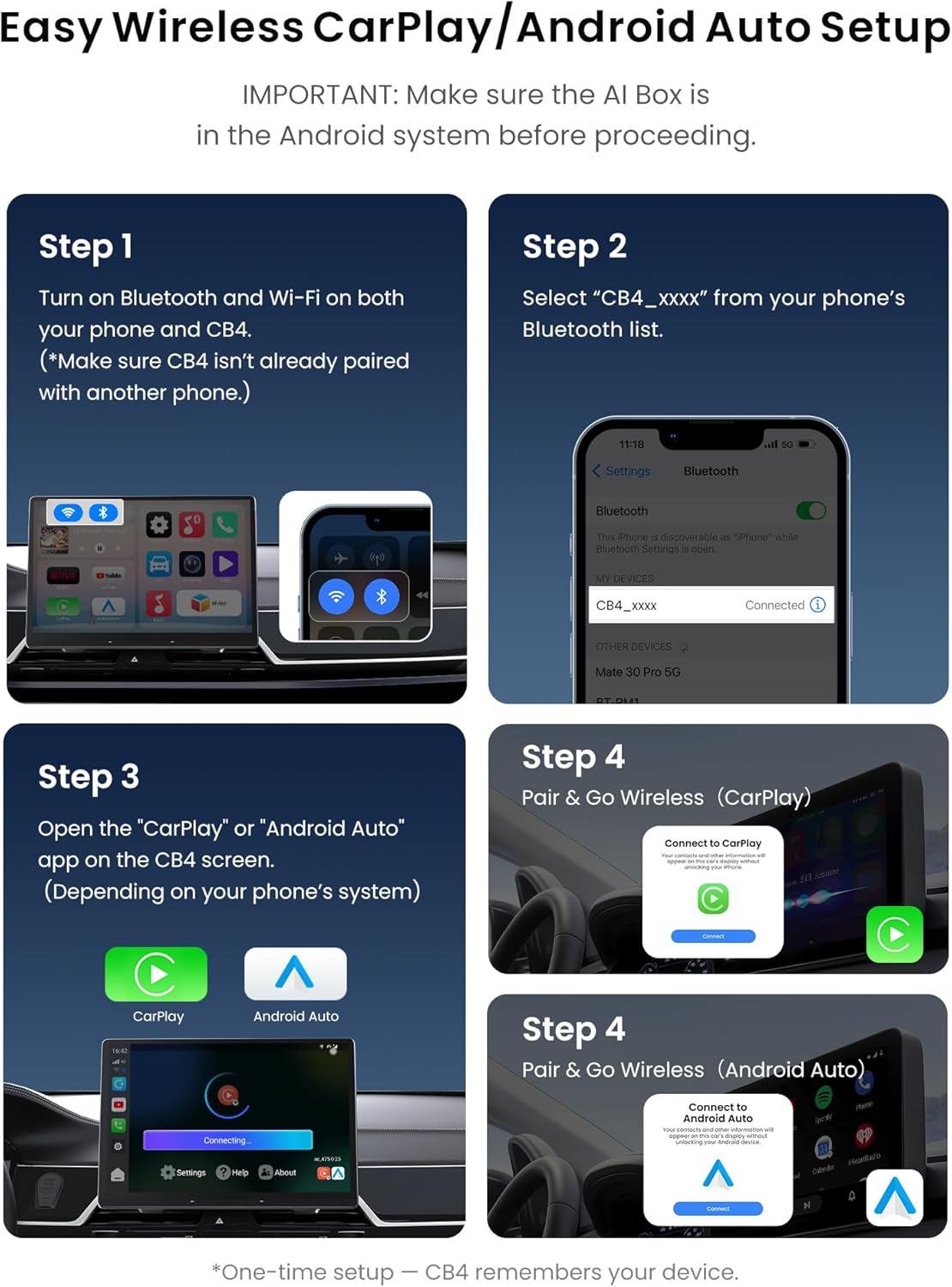 Detalle 2 de MYATOTO Carplay Wireless Adapter with AI Box: 3-in-1 Wireless CarPlay & Android Auto, TF Card, and AI DriveChat
