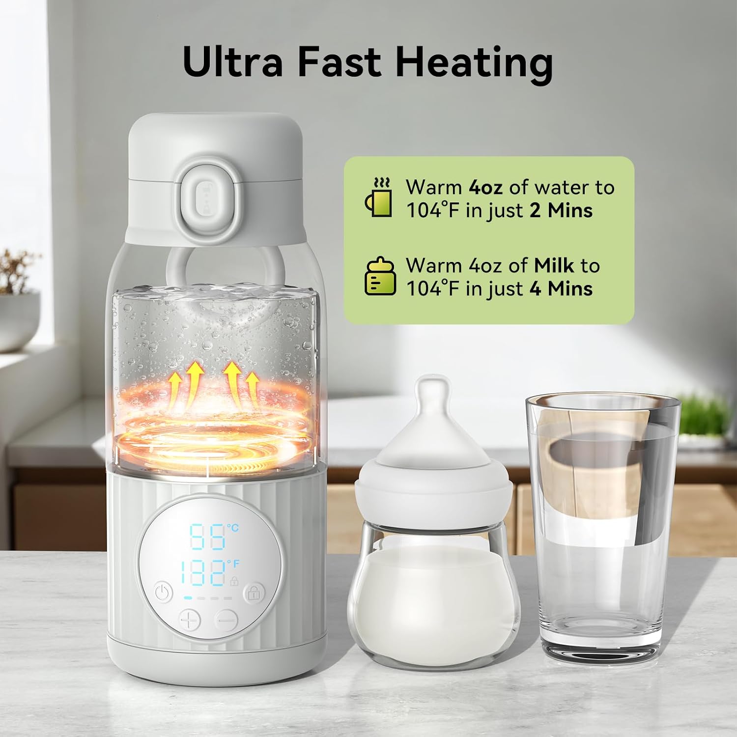 Thumbnail 4 de Portable Baby Bottle Warmer for Travel with 380ml Capacity and 10000mAh Battery
