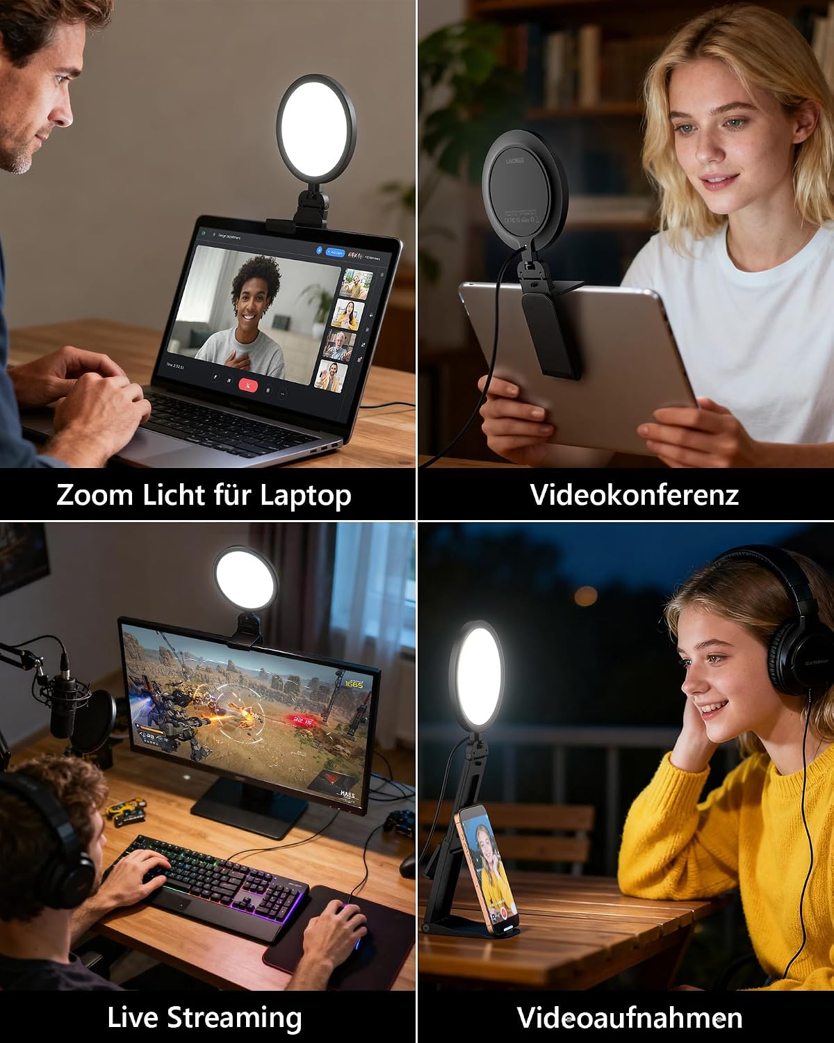 Thumbnail 2 de Ringlicht Laptop 5" Videokonferenz Licht 700 Lumen