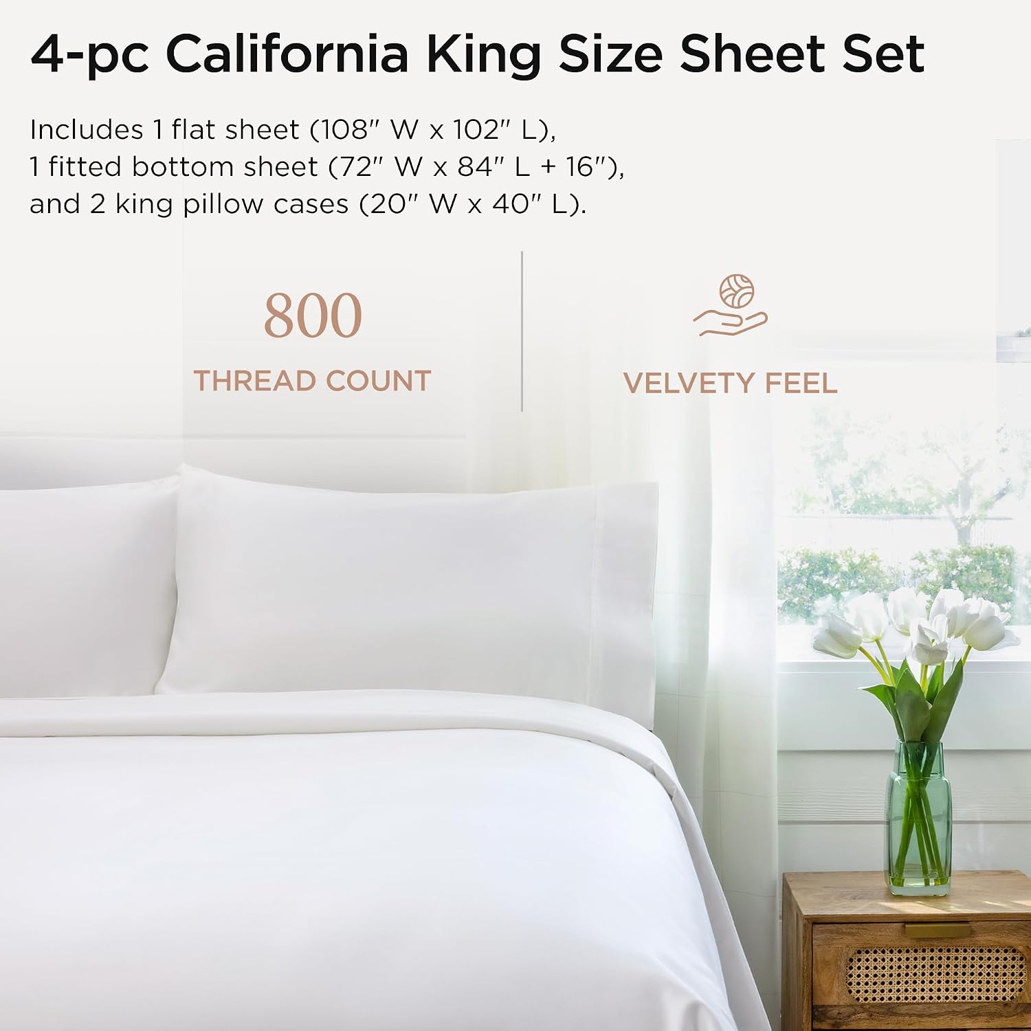 Detalle 2 de Threadmill 800 Thread Count California King Cotton Sateen Sheet Set
