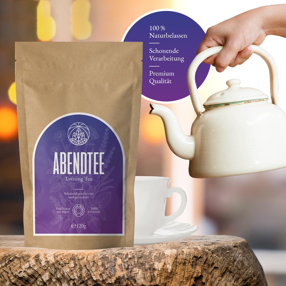 Detalle 2 de Abendtee Monte Nativo 120g – Kräutertee lose für Entspannung und Schlaf