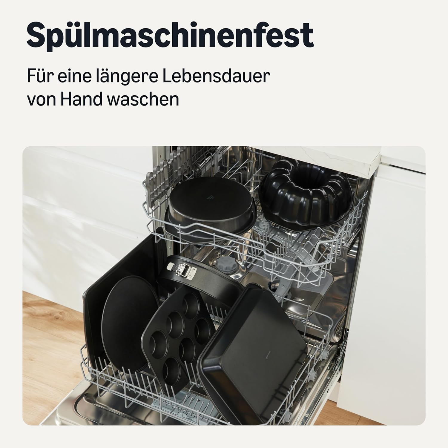 Detalle de Amazon Basics Rechteckige Antihaft-Backform 33 cm x 22,9 cm – Ofenfest, spülmaschinenfest