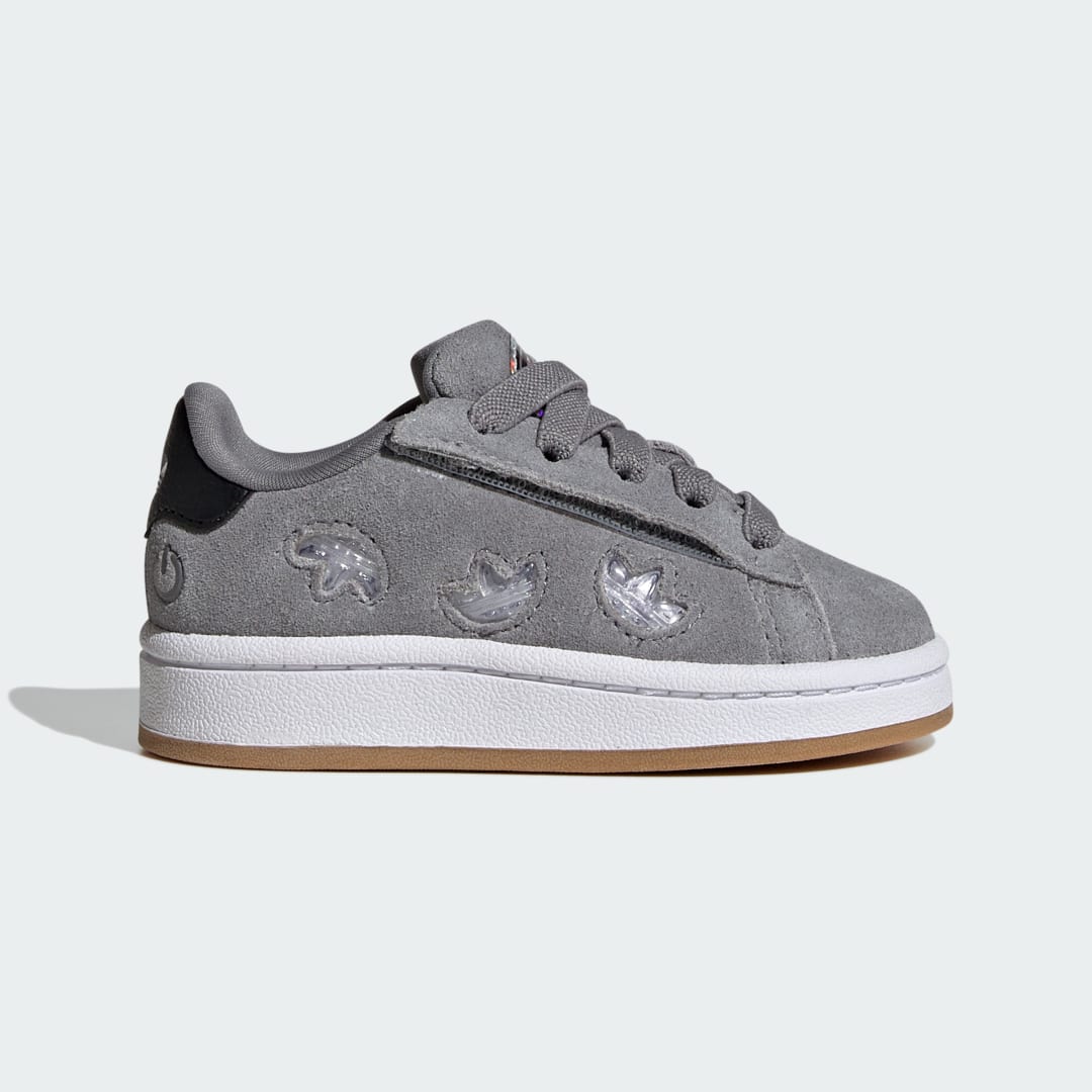 Detalle de Adidas Campus 00s con LED y cordones elásticos – Zapatilla gris