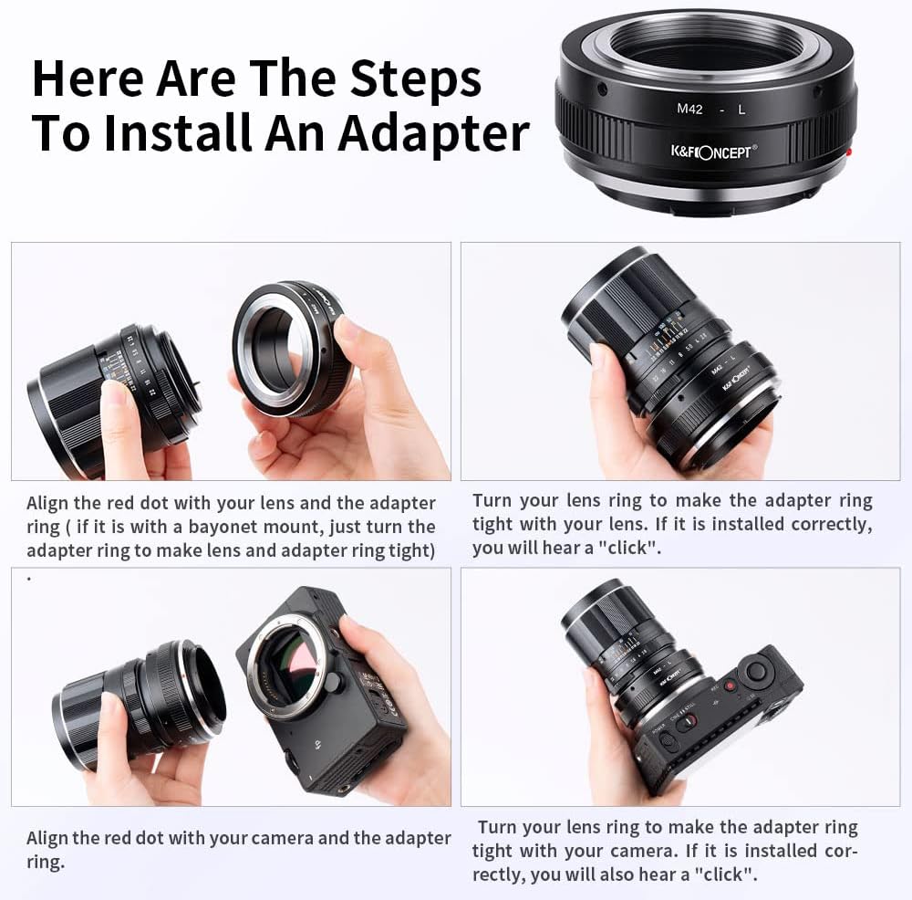 Thumbnail 4 de K&F CONCEPT Objektivadapter M42-L – manueller Fokus für M42-Objektive an L-Mount Kameras