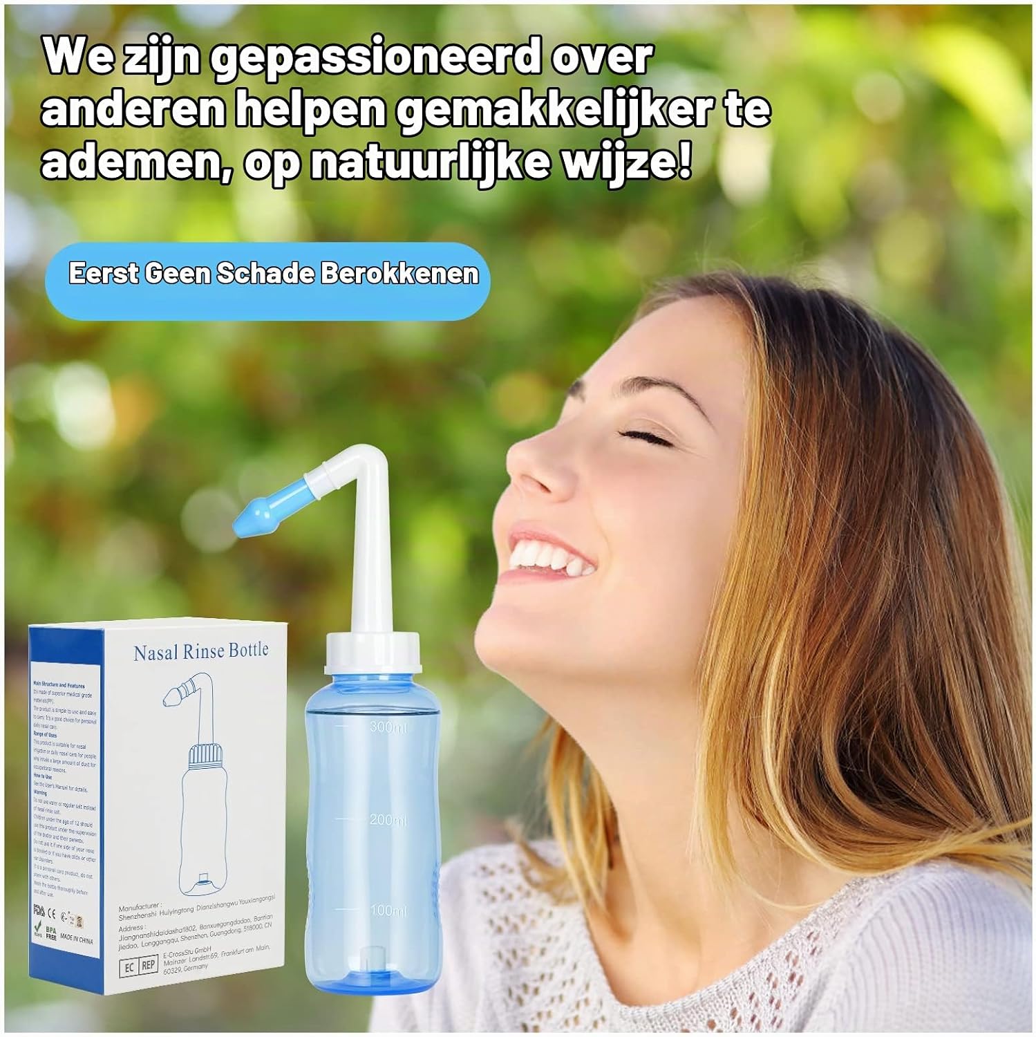 Thumbnail 6 de URAQT C-xibihu-BE neusspoelset, 300 ml, met twee mondstukken