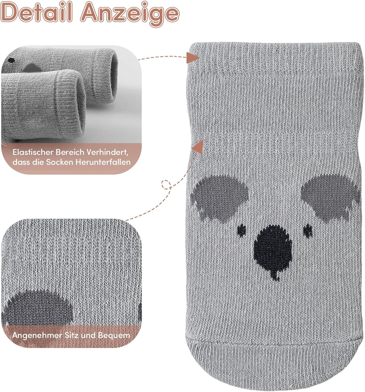 Thumbnail 6 de SockWaddles calzini antiscivolo per bambini: 5 paia in cotone traspirante