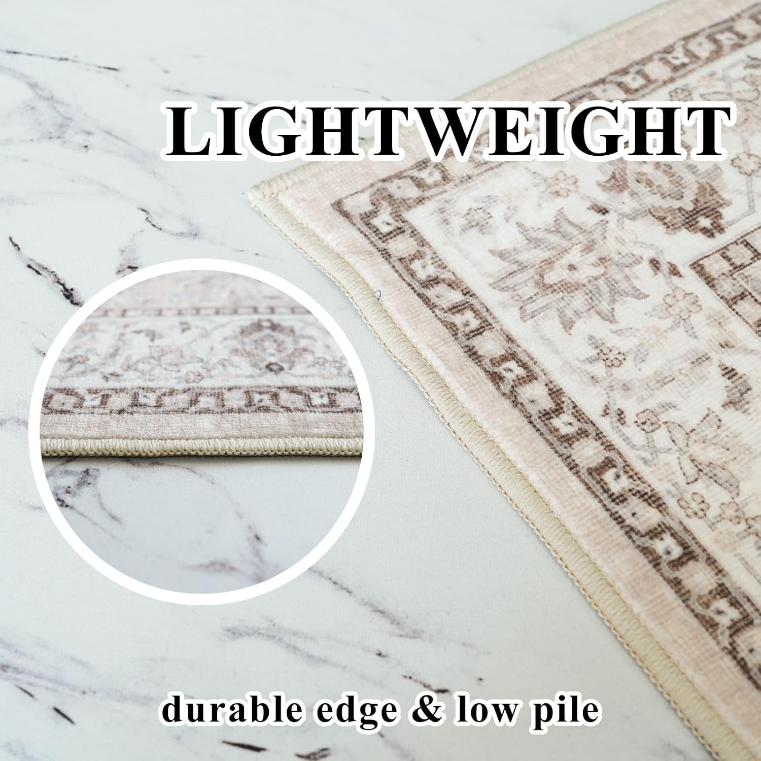 Thumbnail 5 de 3x4 Washable Kitchen Rug, Non‑Slip Beige 🏠