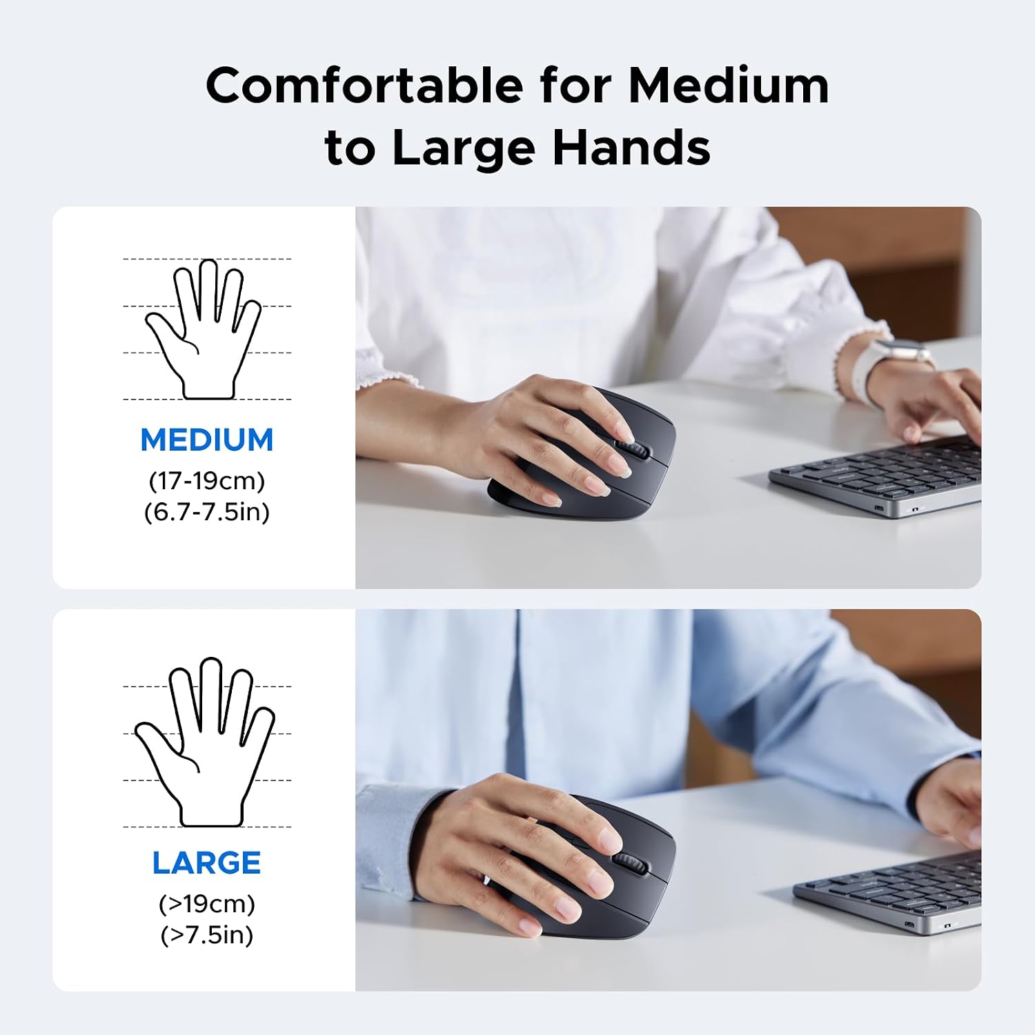 Thumbnail 6 de UGREEN Ergonomic Wireless Mouse 12-Month Battery