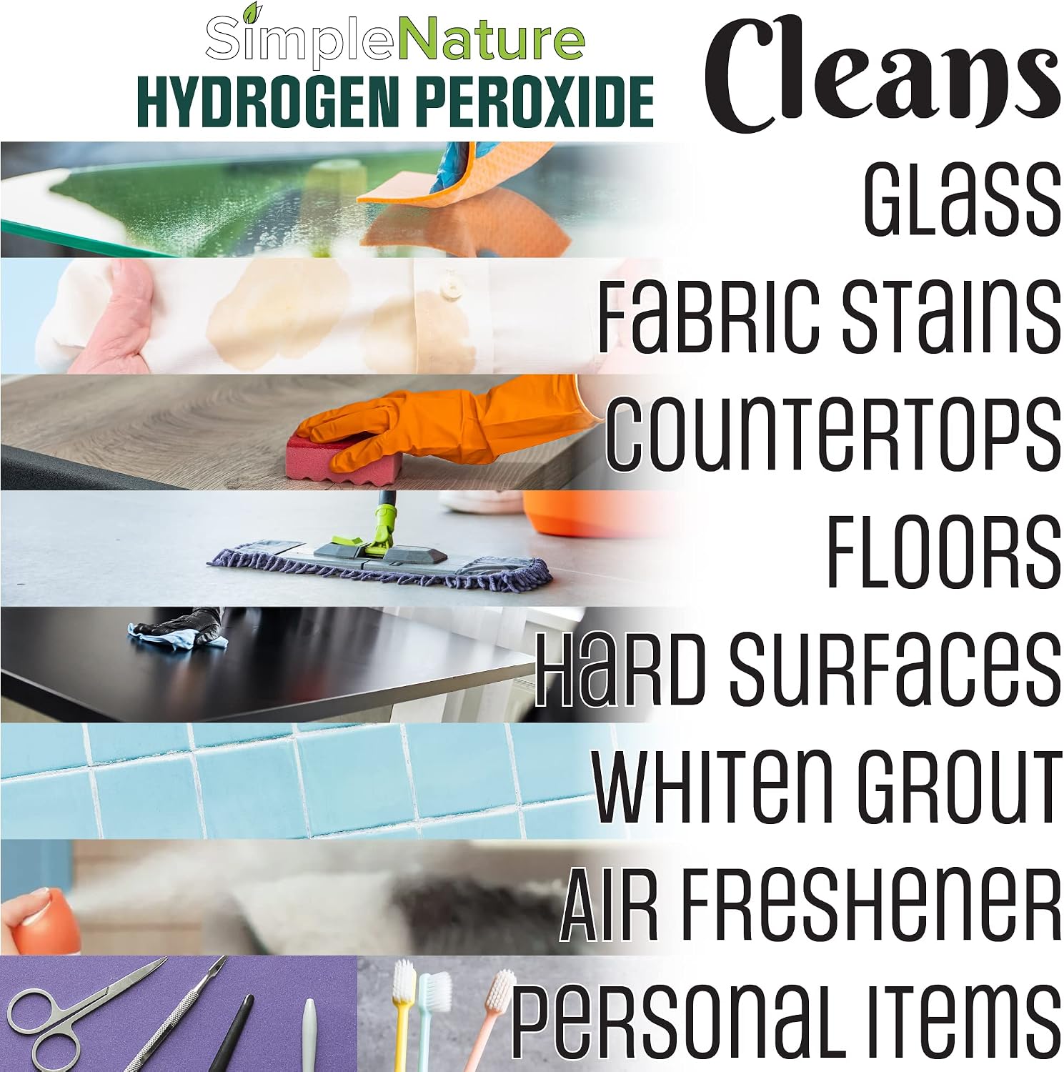 Detalle 1 de SimpleNature 12% Hydrogen Peroxide Cleaner, 1 Gallon Concentrate