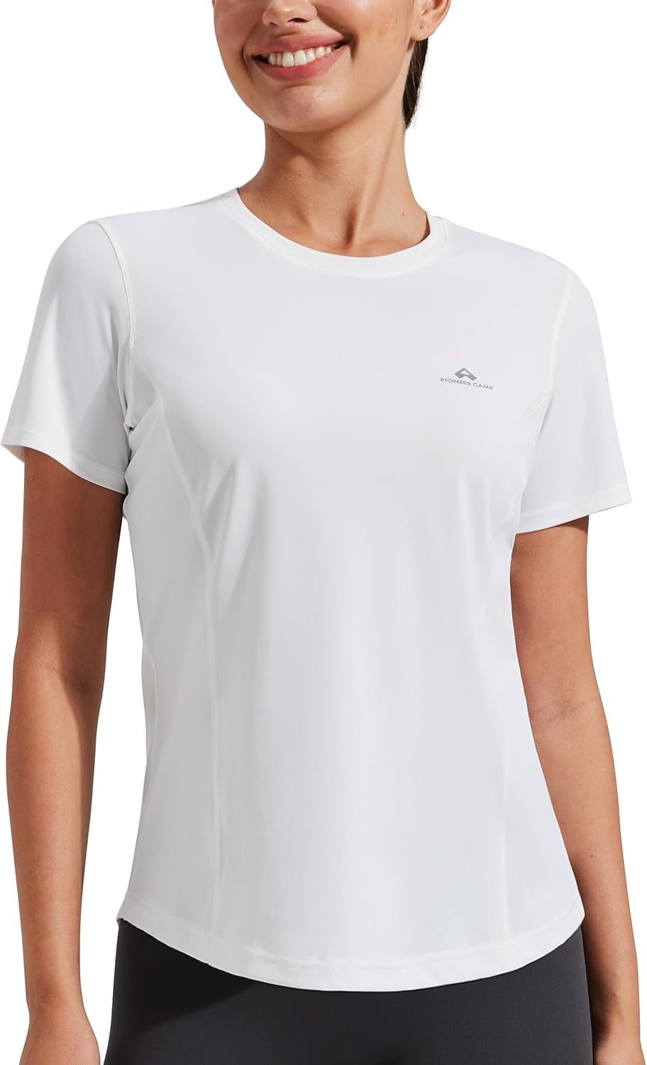 Detalle de Damen Schnelltrocknendes Sport-T-Shirt Kurzarm – atmungsaktives Funktionsshirt für Yoga und Running