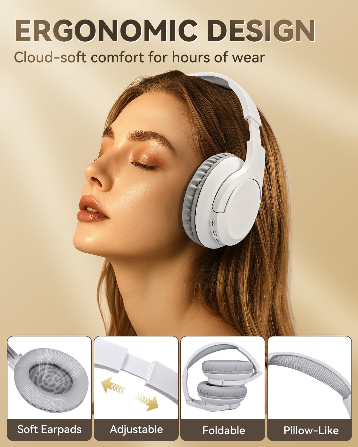 Thumbnail 1 de Grstltd BT06 Wireless Headphones Over Ear with Mic – 5.3 Bluetooth, 25H Battery, Foldable