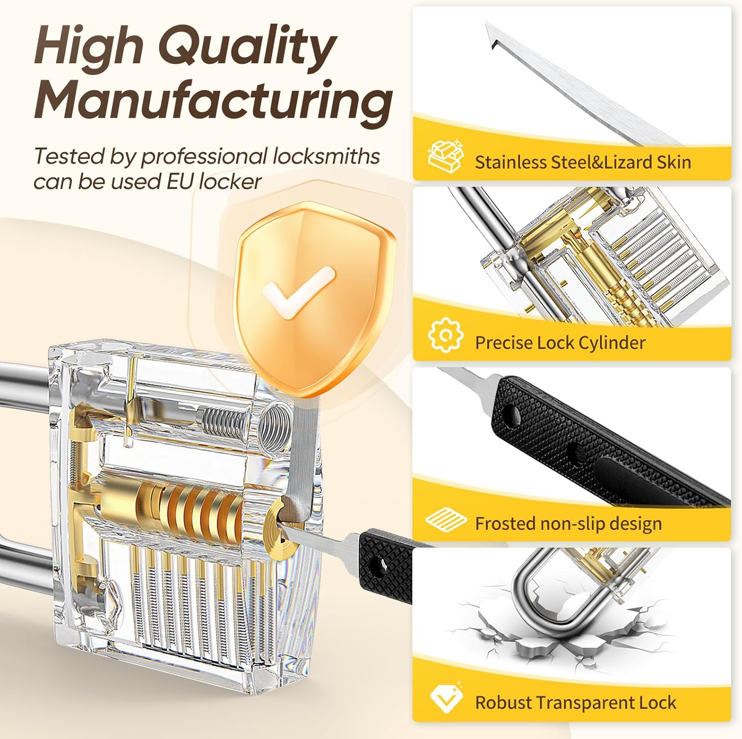 Thumbnail 6 de IPSXP Lockpicking Set, 32 Stück – Transparentes Übungsset mit Lehrmaterial