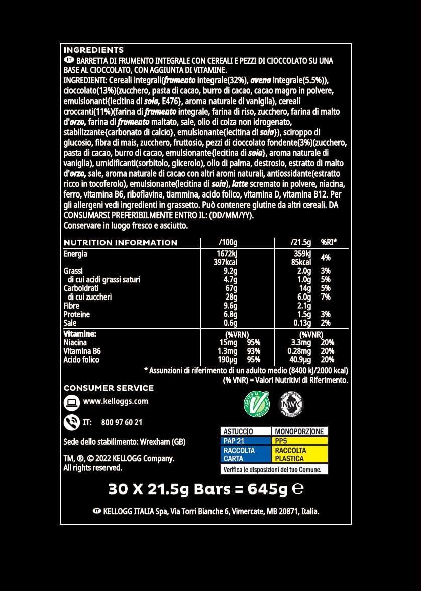 Thumbnail 3 de Kellogg's Special K Barretta Cioccolato Fondente – Croccanti Fiocchi Multicereali, 30 x 21.5 g