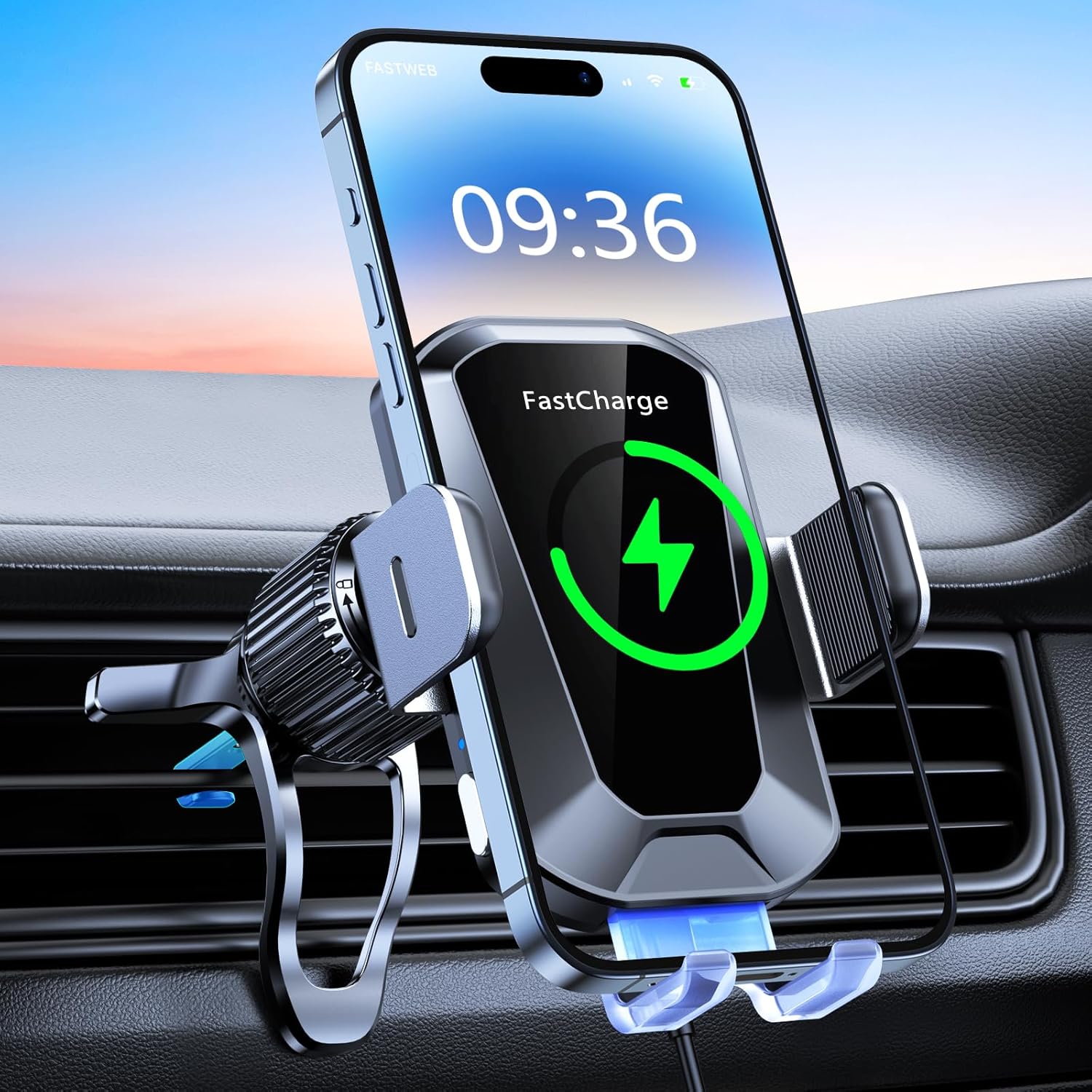 Detalle de EOIWUY Car Phone Holder 15W Wireless Charger