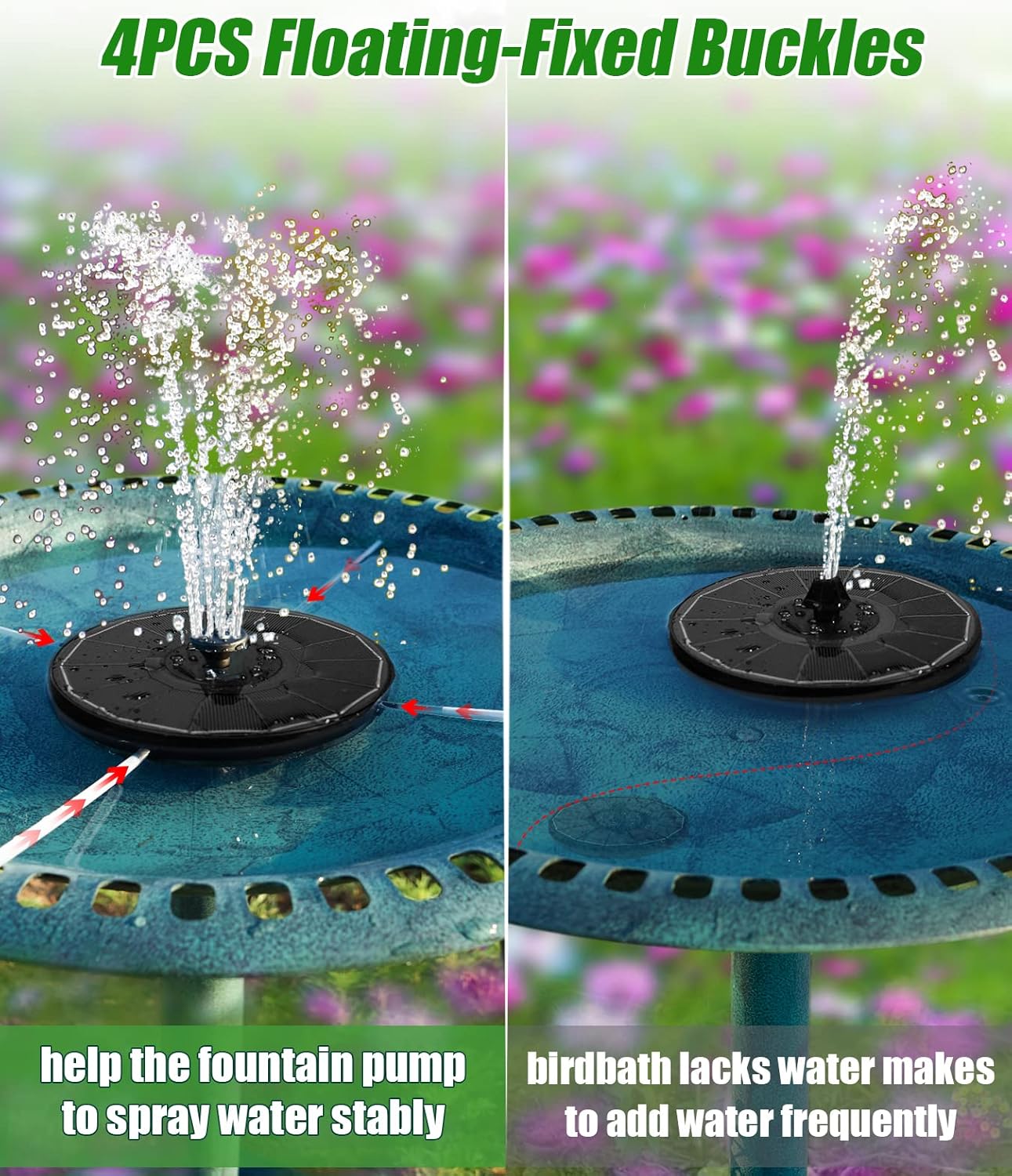 Thumbnail 4 de SZMP 3.5W Solar Water Fountain with 100% Glass Panel, 2200mAh Battery, 7 Nozzles & LED
