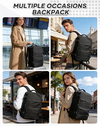 Thumbnail 8 de HPLQQ mochila de viaje con compresión al vacío para cabina de avión (U1-Negro)