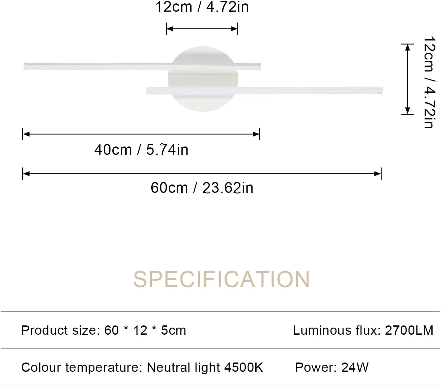 Thumbnail 2 de Riserva RV26 LED Wall Light, 24W, 2,700 lm, 4500K Neutral White