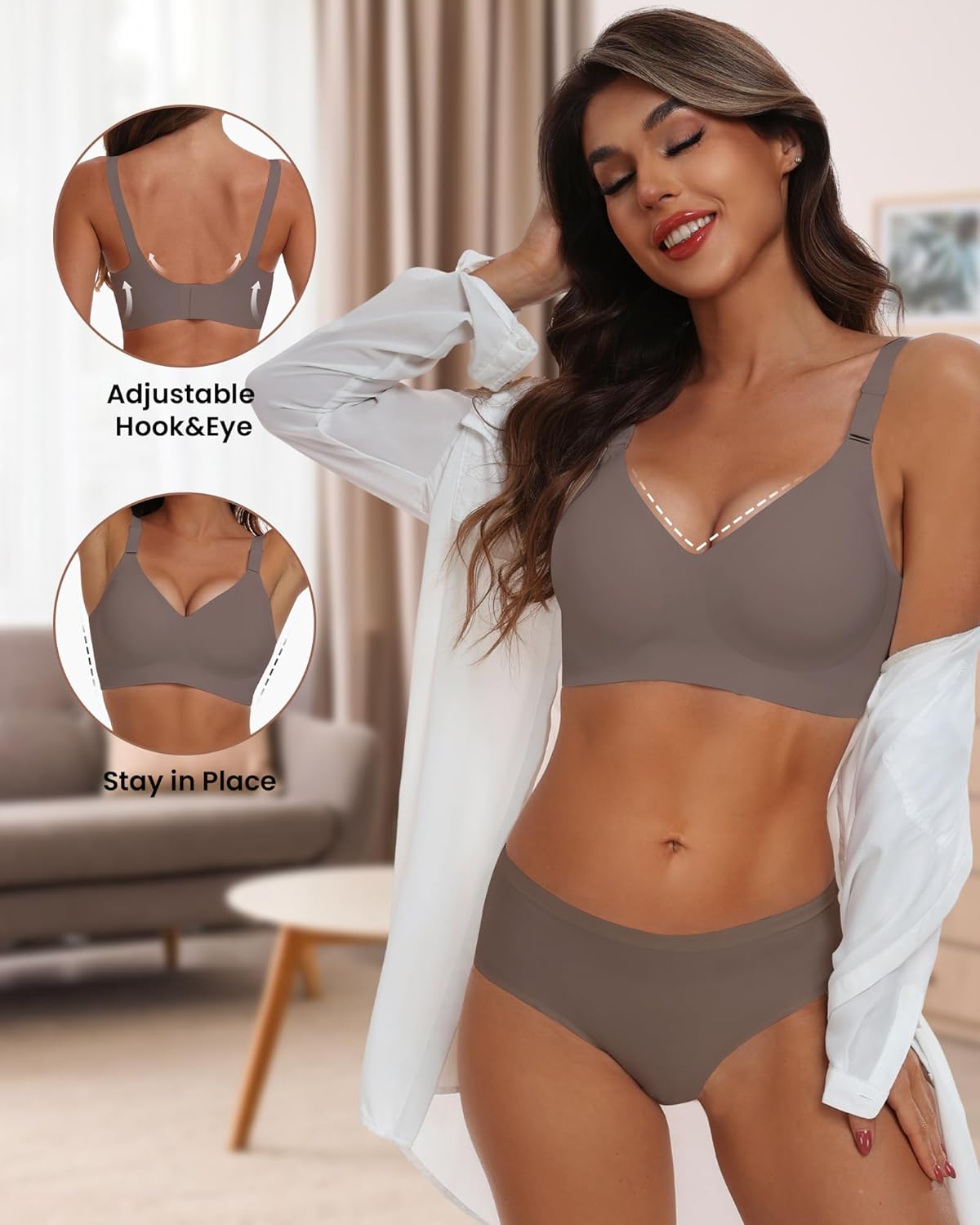 Thumbnail 1 de HORISUN Bequemer nahtloser BH ohne Bügel mit vollständiger Abdeckung für Damen (normale & große Größen)