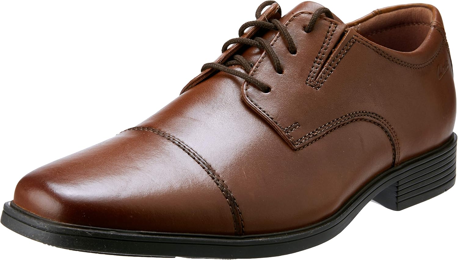Thumbnail 6 de Clarks Mens Tilden Cap Derby Shoes in Black Leather (UK 8)