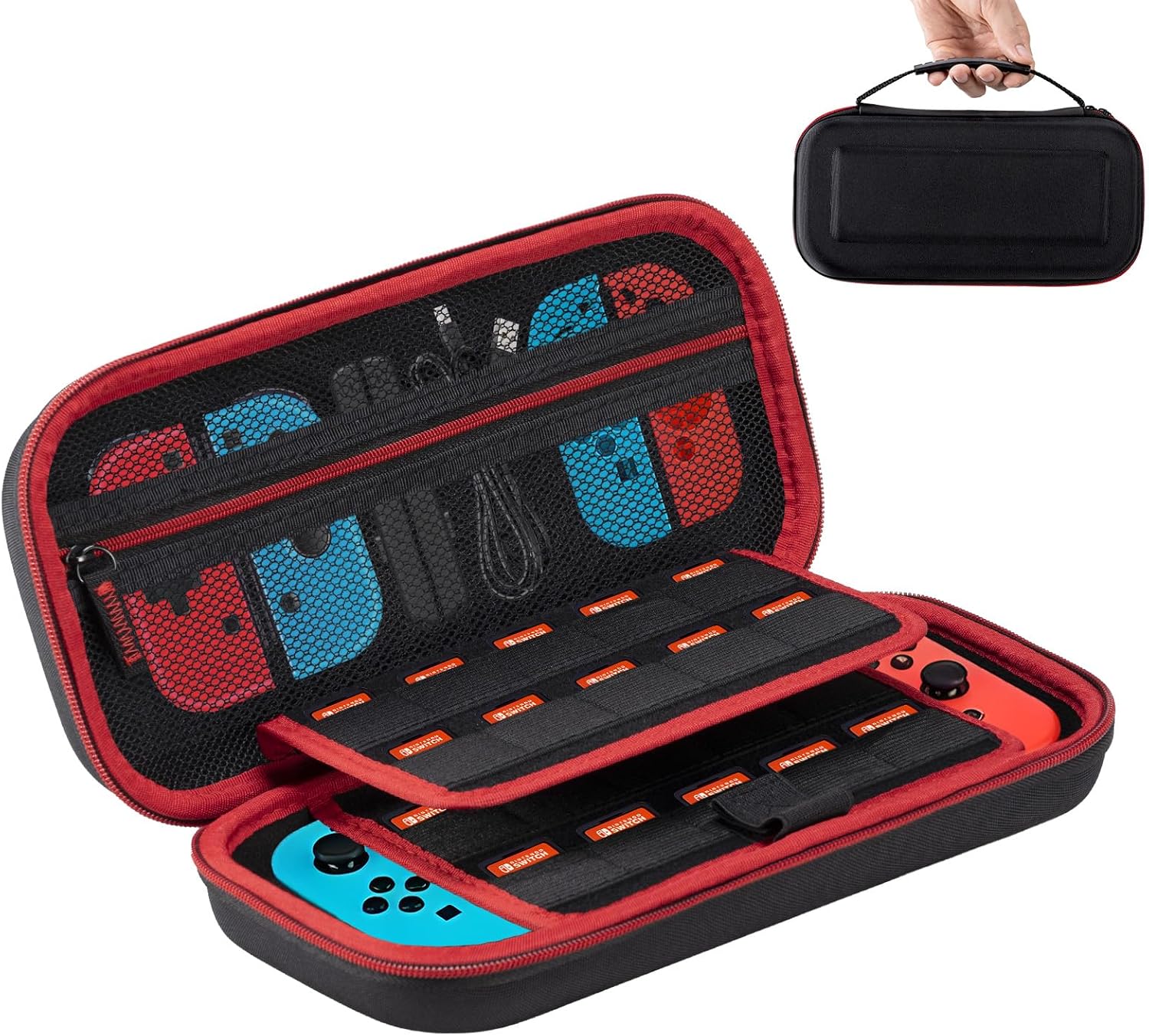 Detalle de Carehabi Custodia per Nintendo Switch con organizer 19 giochi