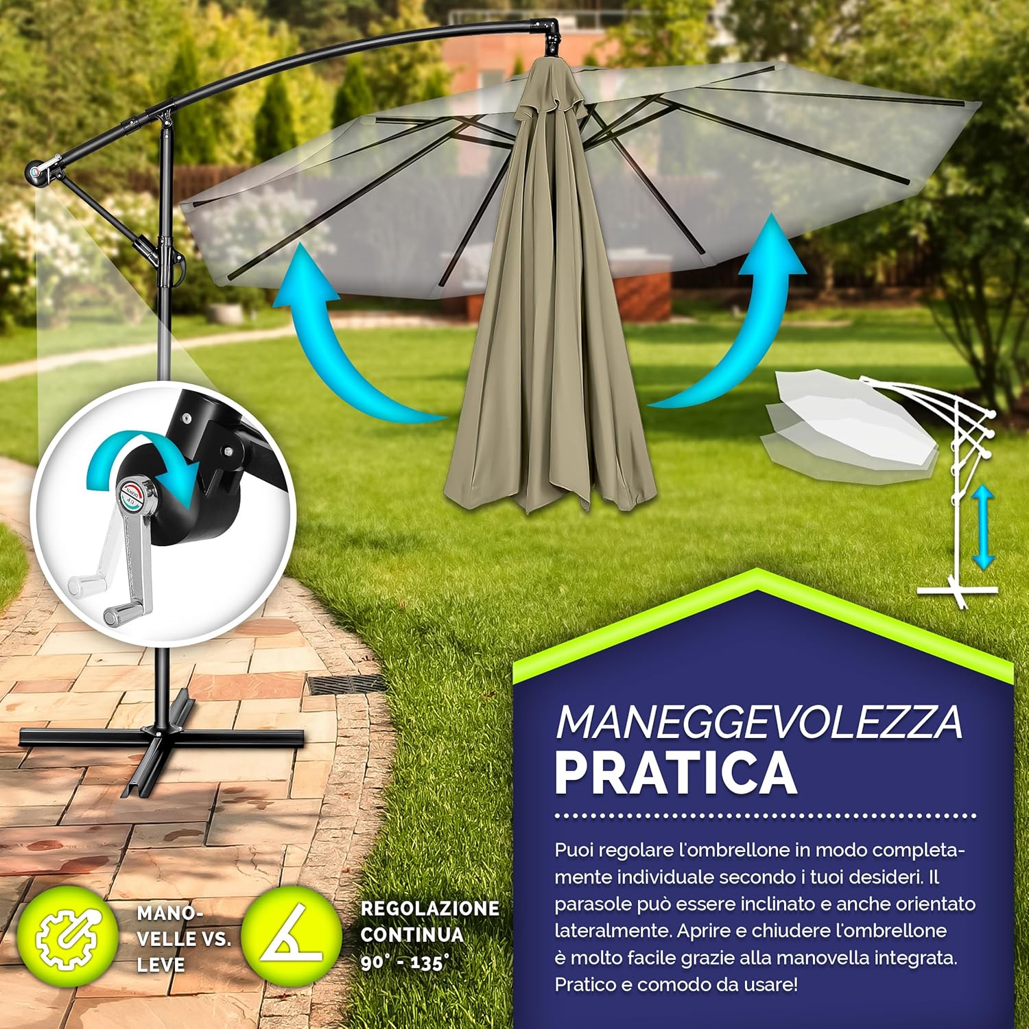 Thumbnail 2 de Tillvex Ombrellone da Giardino Ø300 cm