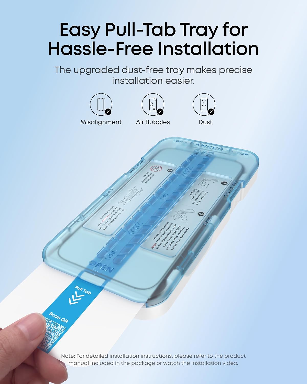 Detalle de Anker A4202 Tempered Glass Screen Protector for iPhone 18/17 Pro Max, 2-Pack